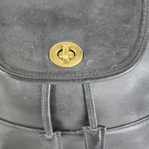 Vtg Coach 9960 black leather small backpack main image 10